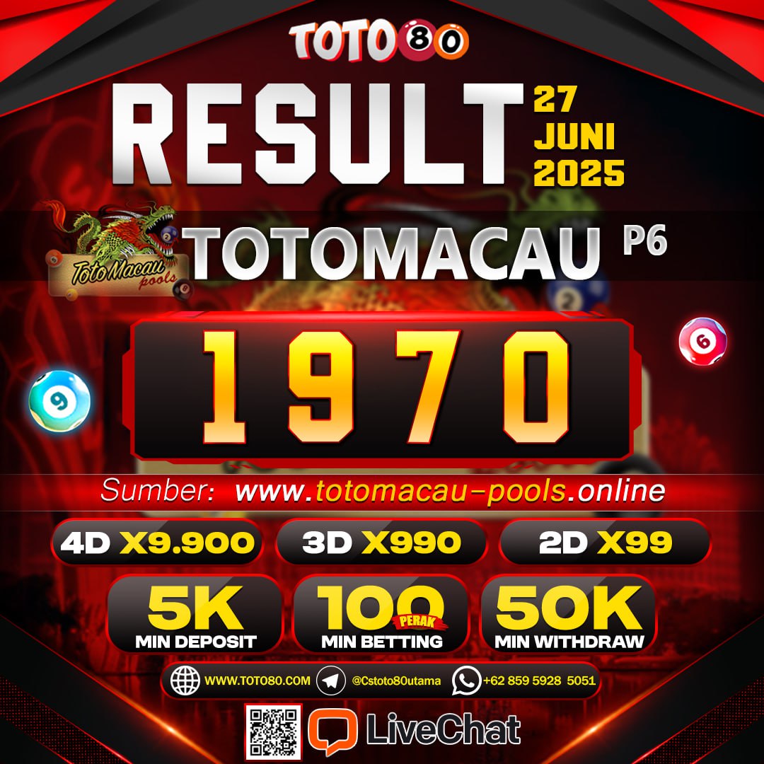 Toto80: Data Macau Prize, Keluaran Togel Macau, dan Toto Macau 4D Terlengkap & Terupdate